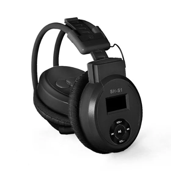 Черные мини спортивные наушники гарнитура MP3 плеер Поддержка Micro SD TF + fm
