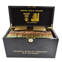 festival souvenirs 1200pcs 5 8g zimbabwe one hundred trillion dollar gold banknote watermark with wooden box for gift