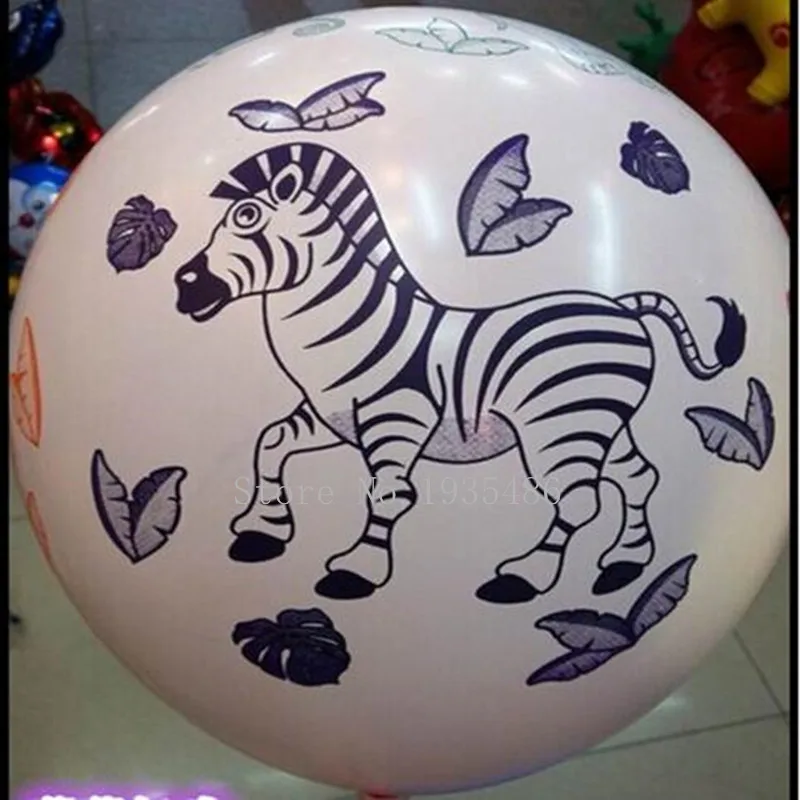 New 100% latex balloon Printed Birthday animal balloons pink and white color for kid's toy Party Birthday Decoration