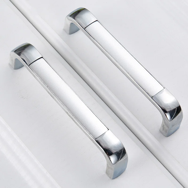 2 шт. лаконичная дверная ручка серебро мебельные ручки для кухни шкафов фурнитура