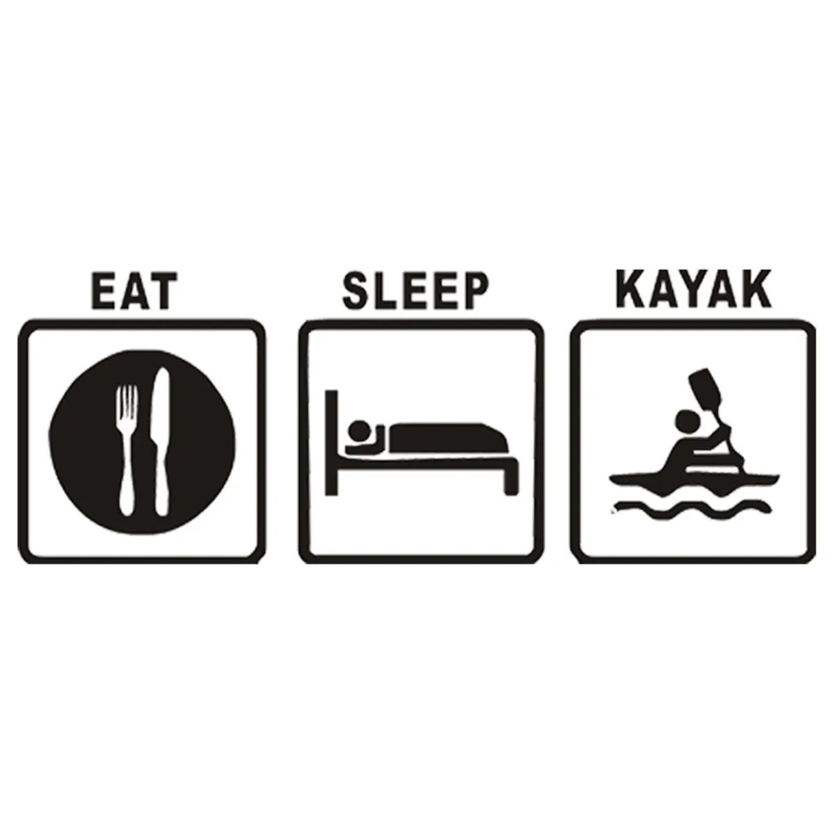 Eat Sleep каяк стены для дома окон и стекла двери автомобиля стикер ноутбука Авто