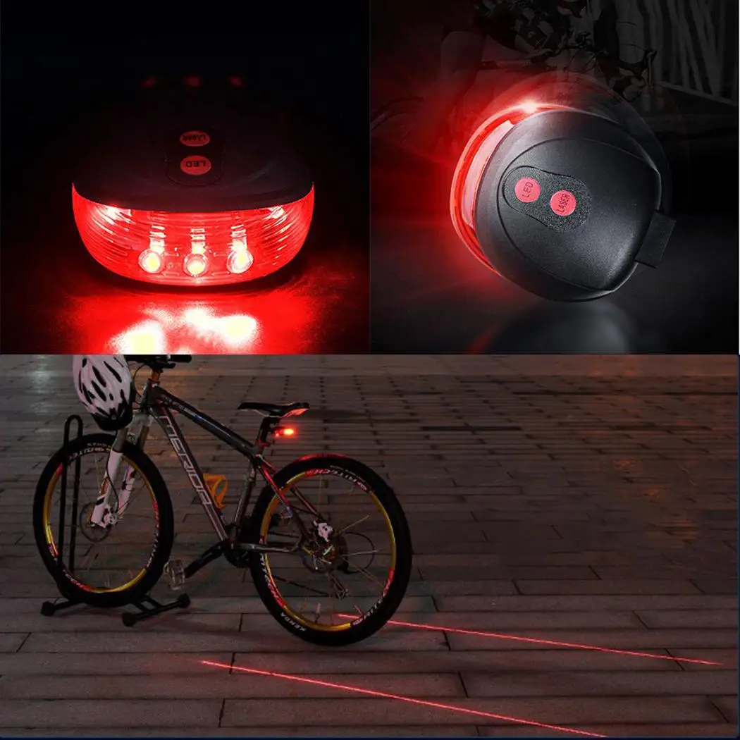 Перезаряжаемый велосипедный задний светодиодный светильник с высоким лазером
