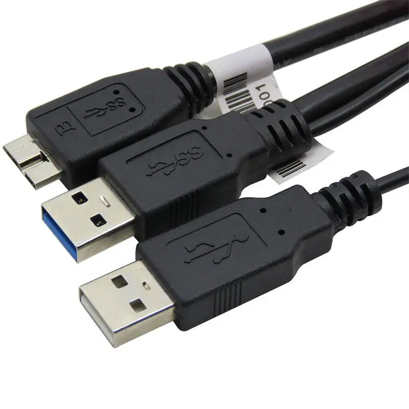 Двойной разъем USB 3 0 A штекер с питанием от к Micro Y разветвитель кабеля для 2 5