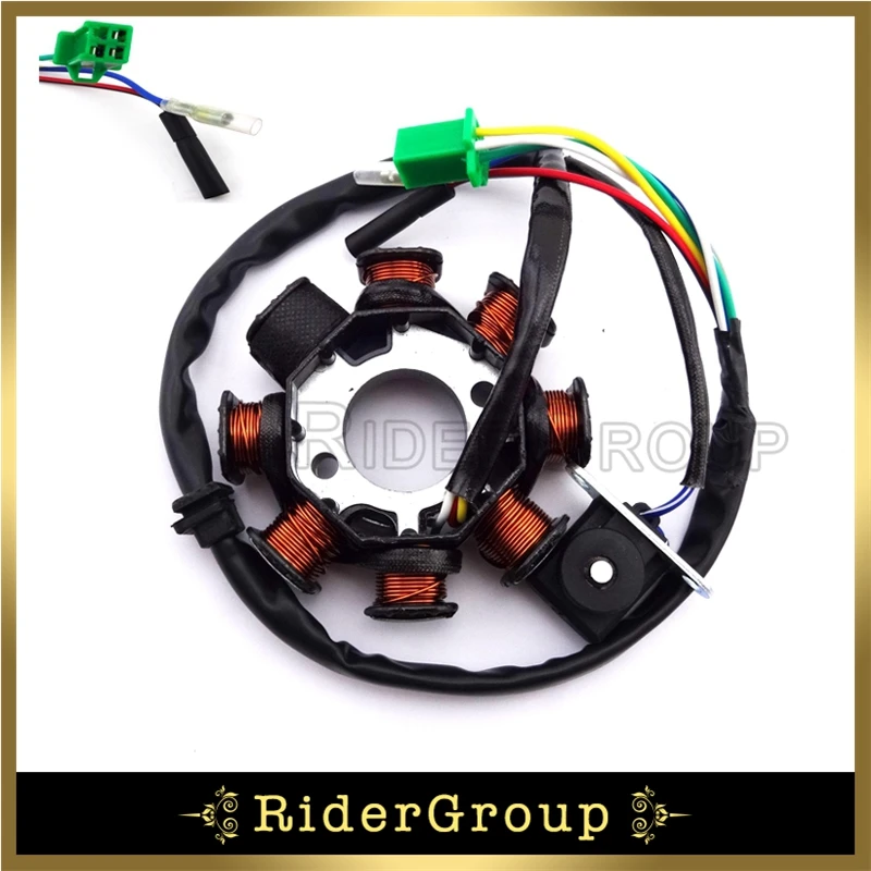 8 Катушек полюсов статор зажигания ротор магнето для GY6 125cc 150cc двигатель