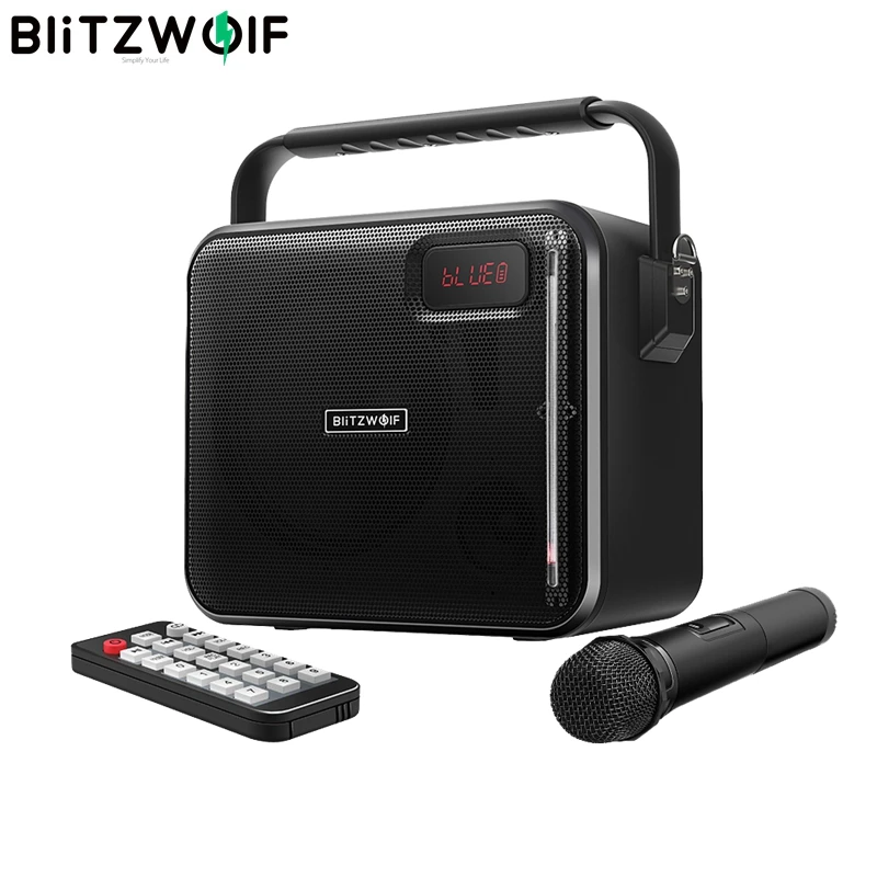 BlitzWolf bluetooth вечерние динамик для караоке V4.1 20 W 3600 mAh AUX in USB FM режиме портативный