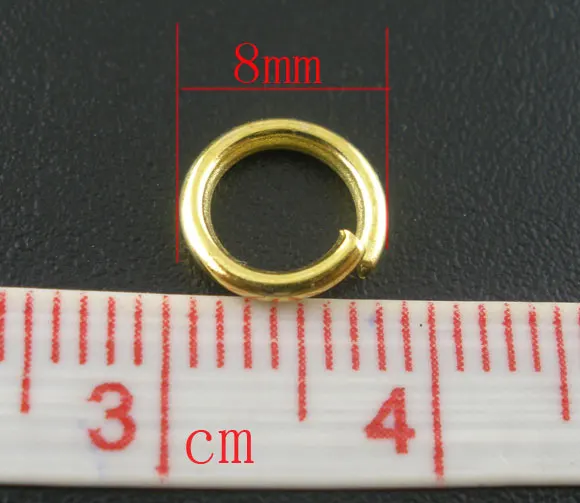 Прекрасные 200 шт Золотые открытые кольца 8x1 2 мм (B03828)|findings beads|findings earringsfindings wholesale |