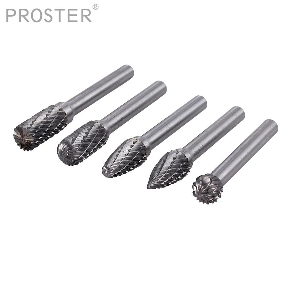 PROSTER 5 шт. 1/4 &quotКарбид вольфрама роторная точка заусенцы высечки хвостовик
