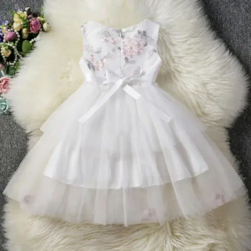 2019 New Toddler Kid Baby Girl Tutu Dress Flower Tulle Princess Ball Gown Wedding Formal Party For Girls Sundress 6M-5T | Детская одежда