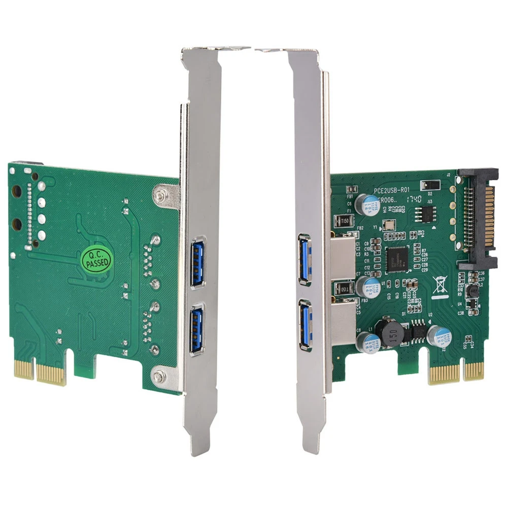 Новый 2 порты и разъёмы USB 3 0 PCI Express настольный компьютер ПК расширения Add On карты