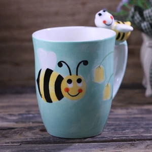 200ml green bee ceramic cup hand drawn animal coffee mug creative cute cartoon office coffee cup gift mug