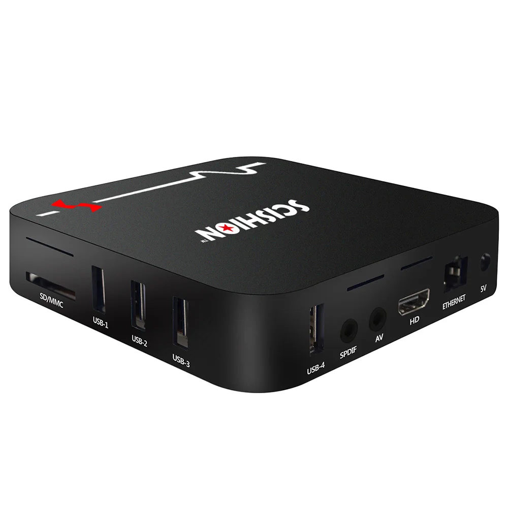 SCISHION Модель S Smart ТВ Ящик Голосовой удаленного RK3229 Android 8 1 2 ГБ 16 2.4g WiFi 100 Мбит/с