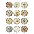 24 шт.лот Круглые ретро часы карманные часы узор стекло кабошон 10 мм до 25 мм для DIY ювелирных изделий и компонентов T129