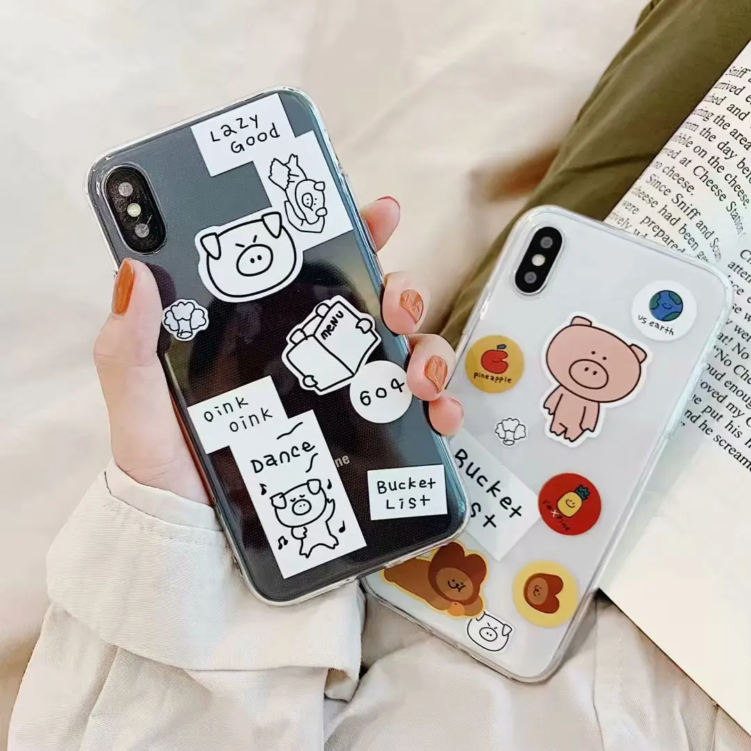 Чехлы 3CPizai для iphone 8 7 6s Plus милый мультяшный медведь свинья Apple Xs max Xr X мягкие