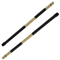 1 pair irin 40cm durable bamboo black blue rod drum brushes sticks covered of rubber for jazz folk music drum exercise