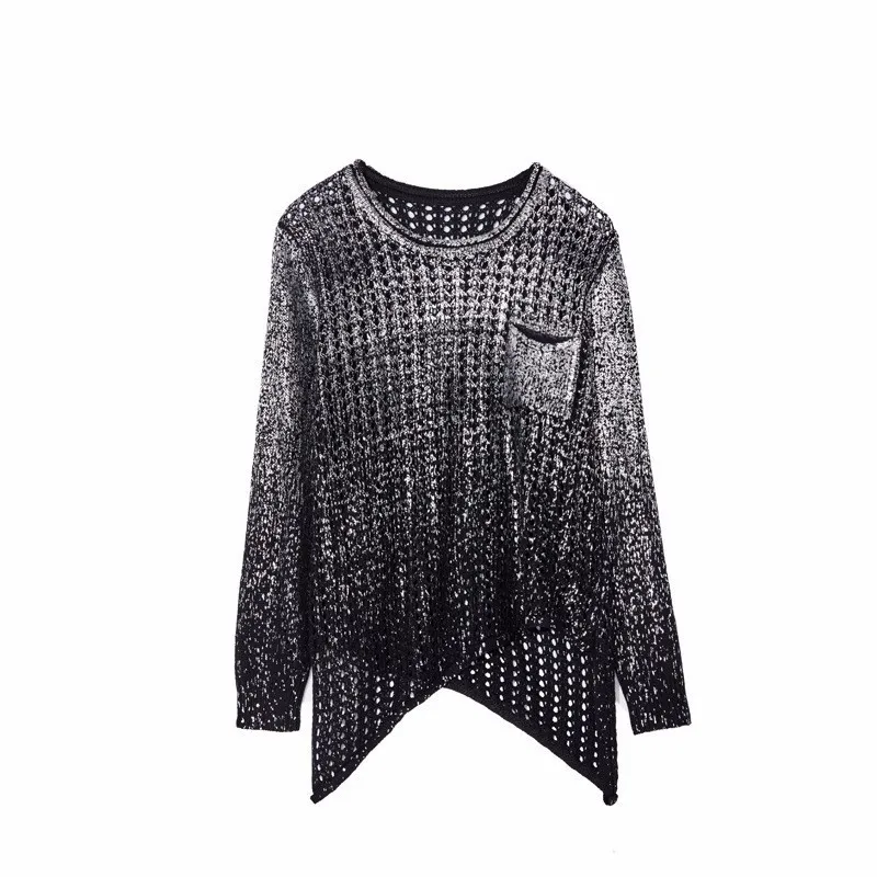 Max LuLu 2019 Fashion Korean Ladies Knitted Clothes Womens Sexy Holes Sweater Casual Jumper Spring Tops Woman Pullover Gold Ropa | Женская