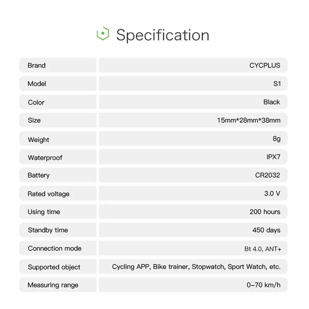 CYCPLUS велосипедный датчик скорости беспроводной BT &amp ANT + велосипед IPX7 4g Mini Road MTB