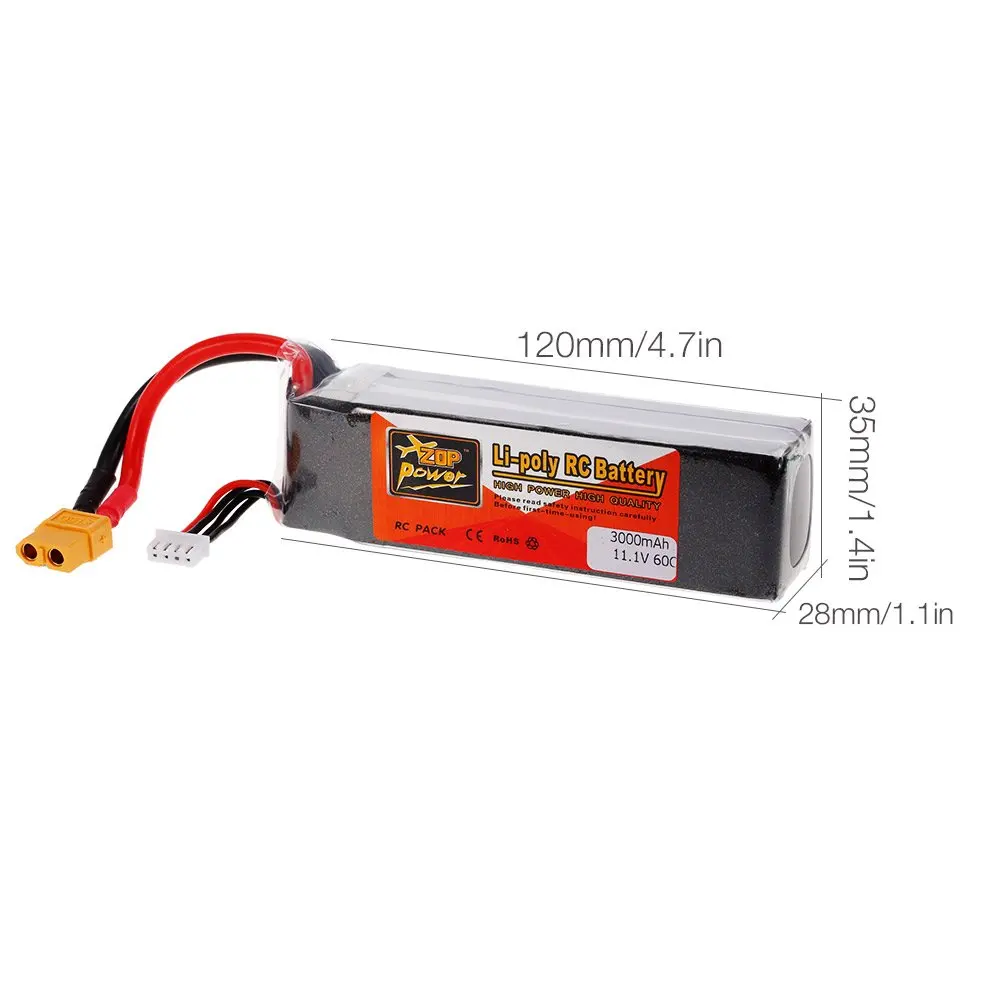 ZOP POWER 3S 11 1 V 3000mah 60C высокая скорость XT60 разъем Lipo батарея для F330 350 450 FPV