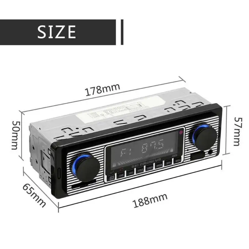 Автомагнитола VODOOL 5513 1 Din 12 В Bluetooth mp3 плеер FM радио USB TF карта AUX вход|Автомобильные