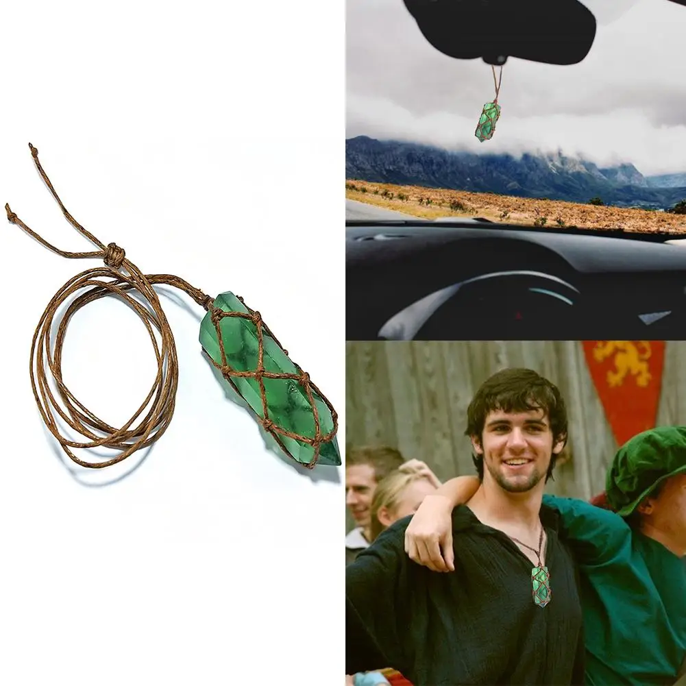 Натуральный Синий Зеленый Аметист Кварцевый кулон ручной работы Исцеление DT