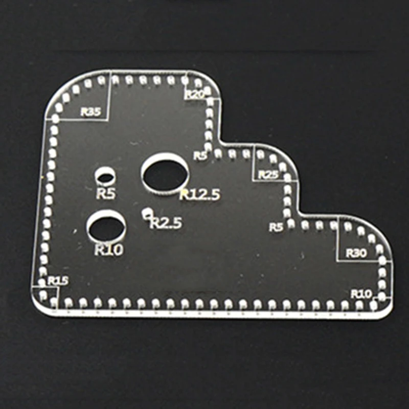 Кожа ремесло акрил Perspex резка круг угловая строчка Трафарет Шаблон для DIY