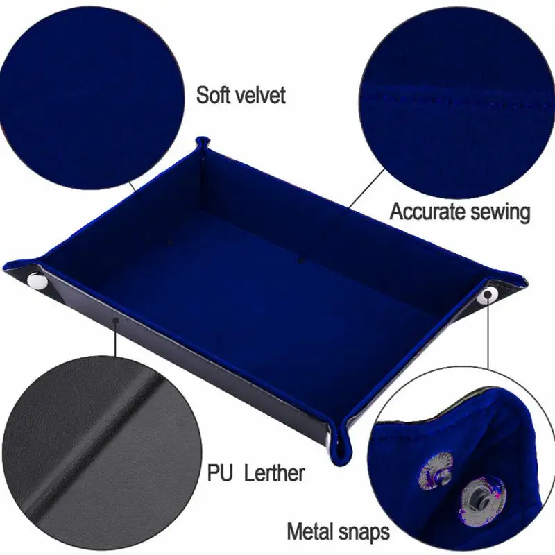 Держатель для костей складной прямоугольный лоток с фиолетовым бархатным