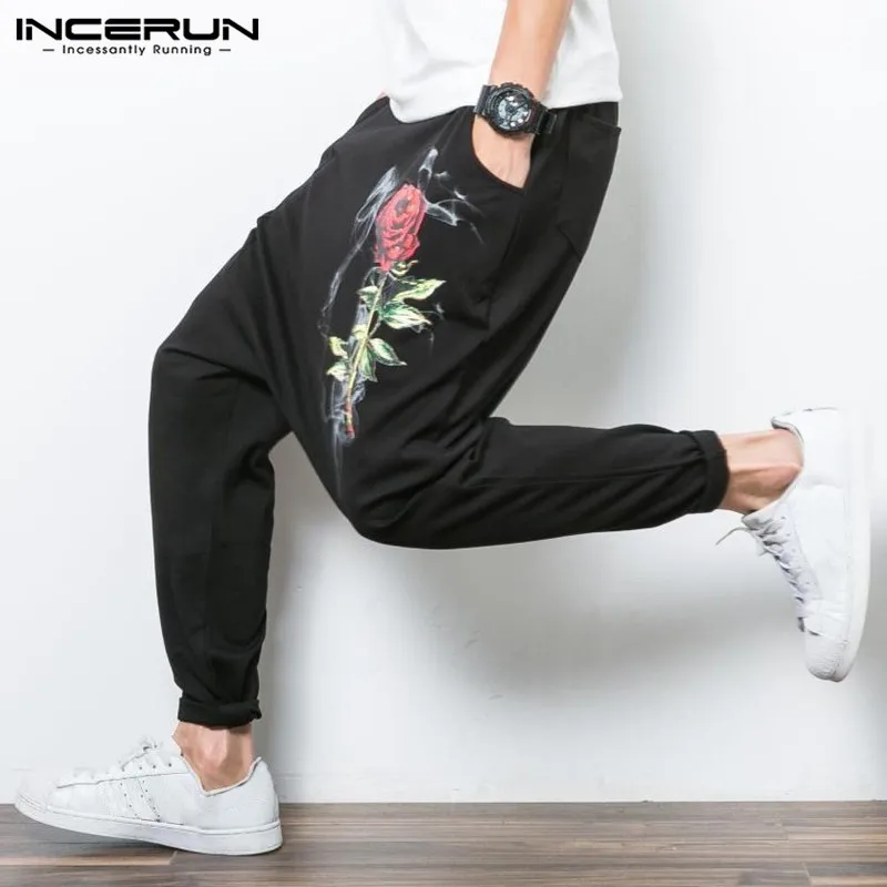 INCERUN 2018 брюки Для мужчин бегунов свободные хип хоп заниженным шаговым швом