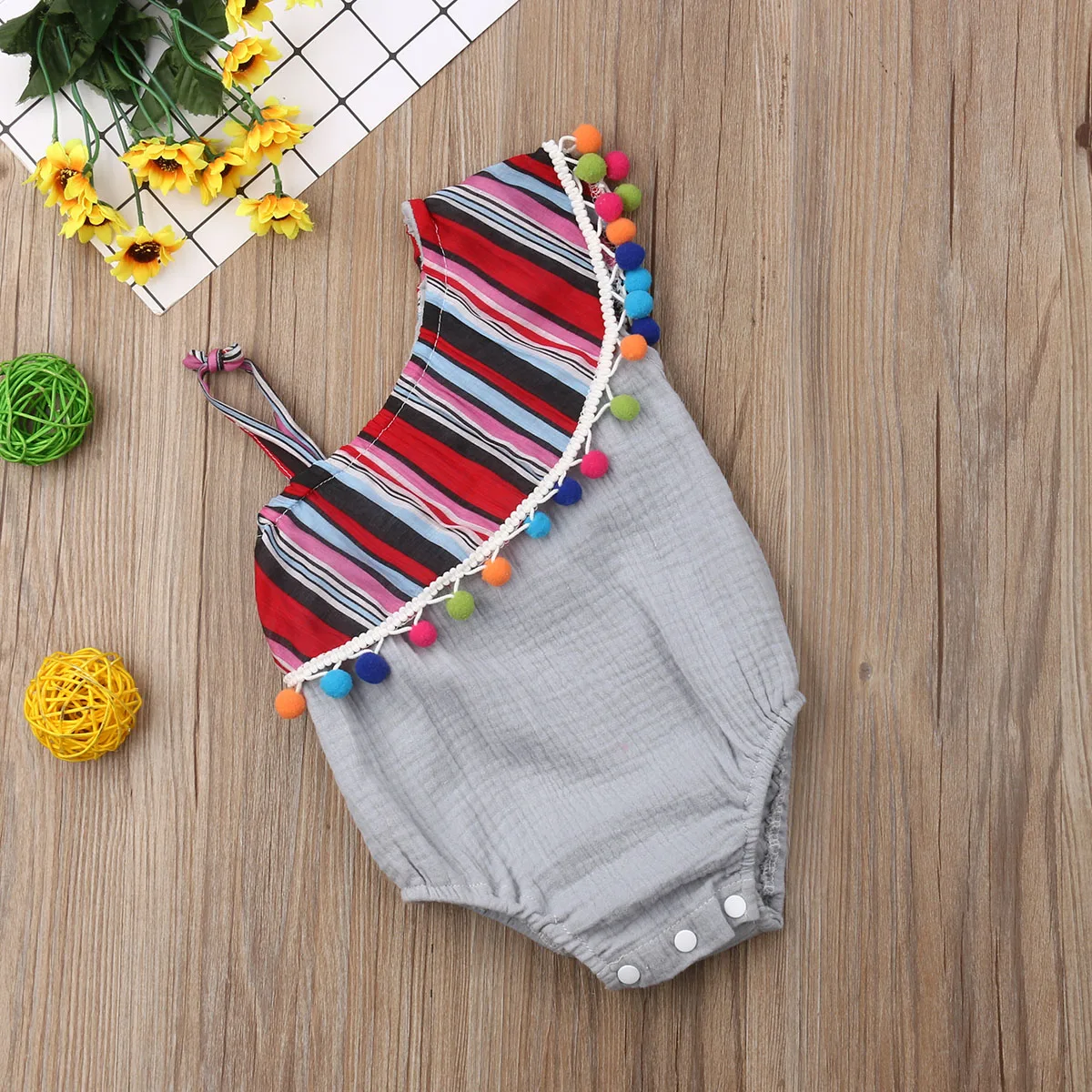 Pudcoco Girl Jumpsuits 0-24M Newborn Infant Baby Off Shoulder One-Pieces Romper Jumpsuit Outfit | Детская одежда и обувь