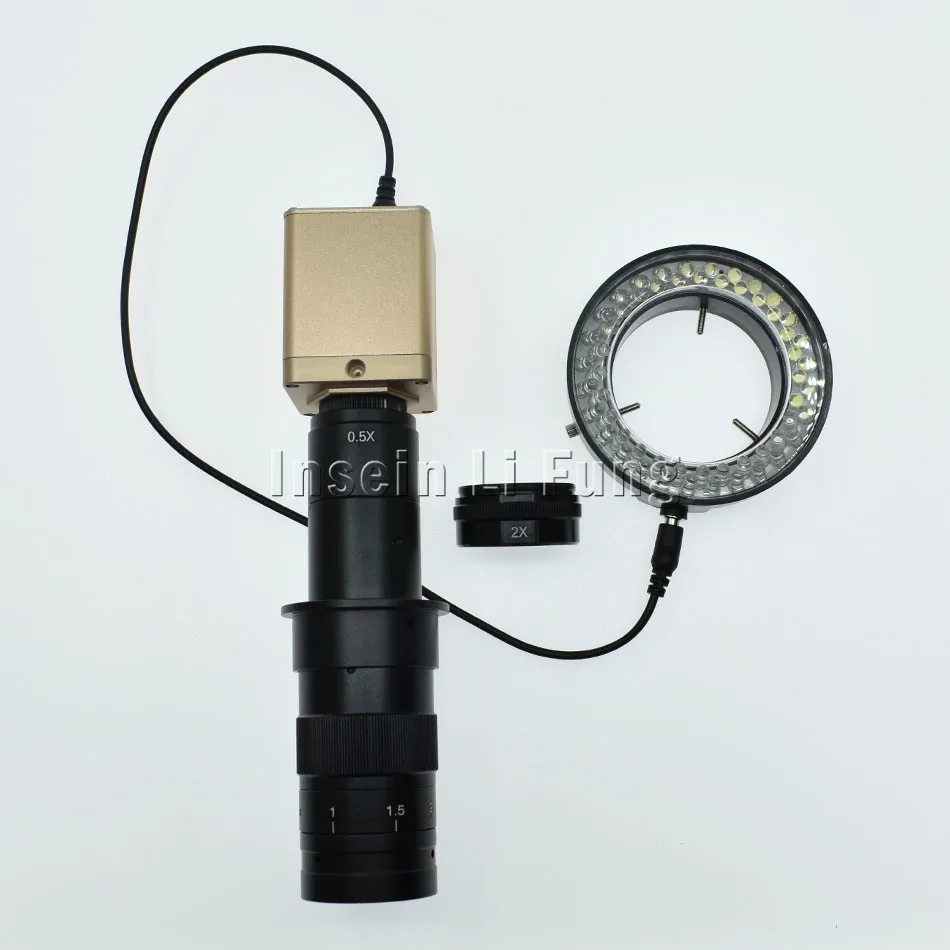 

HD 1080P HDMI VGA USB промышленный цифровой видеомикроскоп камера + 5X-600X Увеличение Объектив с-образным креплением + светодиодный источник светильни...