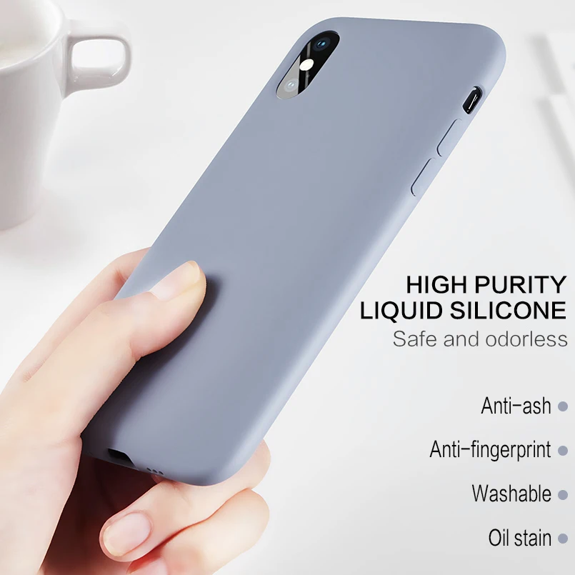 Silicone Case Cover For iPhone X XS XR Max Plain Cute Candy Color Soft Simple Phone 6 6S 8 7 Plus Funda Coque |