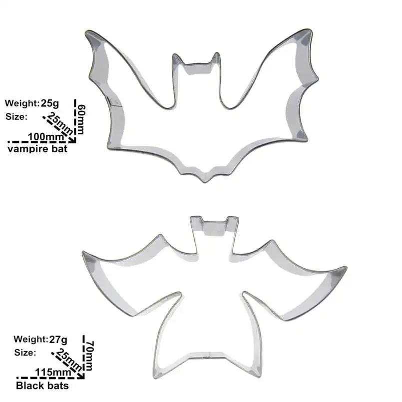 Черные летучие мыши вампир летучая мышь Форма 2 шт бисквитные формы для резки
