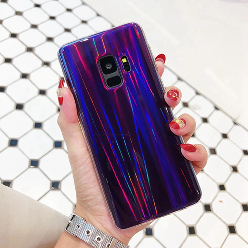 KISSCASE IMD Laser Phone Case For Samsung Galaxy S10 S9 S8 Plus S10e S7 S6 Edge A50 A30 A70 Note 9 8 5 A6 A7 A8 Aurora |