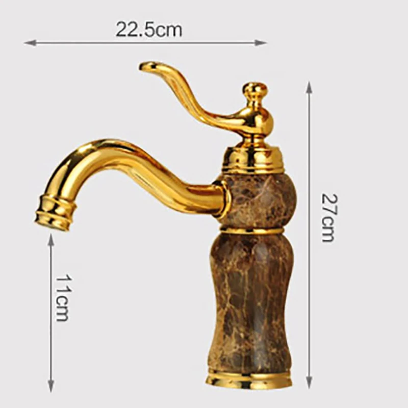 

Brass Hot and Cold Mixer Gold Ceramic Decoration Plating Gold jade Bathroom Faucet Mixer Single Hole Sink Basin Faucet