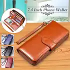 Женский кошелек, женские бумажники из натуральной кожи, Женский Длинный кошелек для телефонадержателя для карт, сумки для денег, дамские бумажники, кошелек