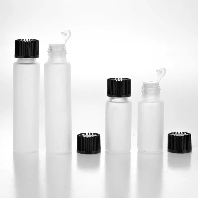 

Free Shipping 500pcs/lot 10ML Matte Glass Bottle With Plastic Cap Insert 5ML Glass Sample Vials Essential Oil bottle #P101