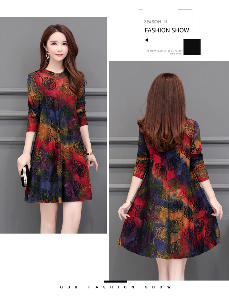 Women Dress Plus Size Long Sleeve Spring Autumn Mom Vintage Shirt Office Formal Elegant Casual Robe Femme Dresses | Женская одежда