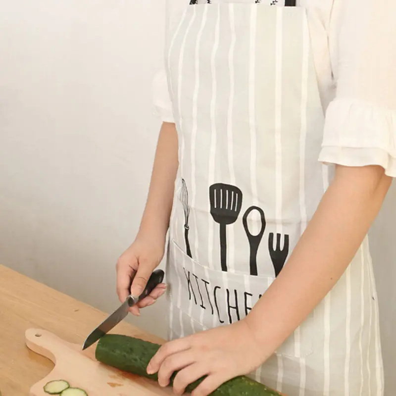 Фартук хлопковый для кухни модный фартук с карманами ресторана дома черного и