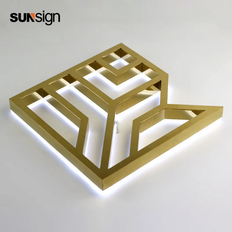 Stainless Steel acrylic sign led backlit channel illuminated 3D letter