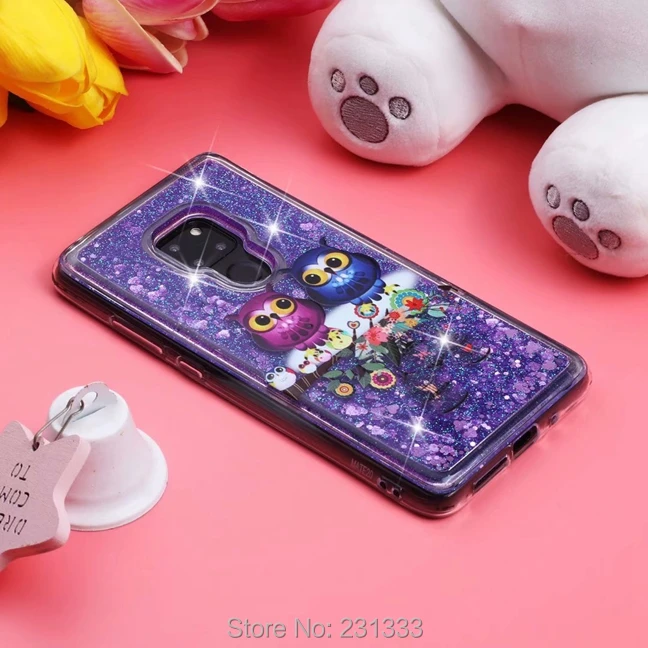 Liquid Quicksand Glitter Flower Soft TPU Case For Huawei P Smart P20 PRO MATE 20 10 P8 LITE 2017 P10 Honor 7C 7A Cover 1pcs | Мобильные