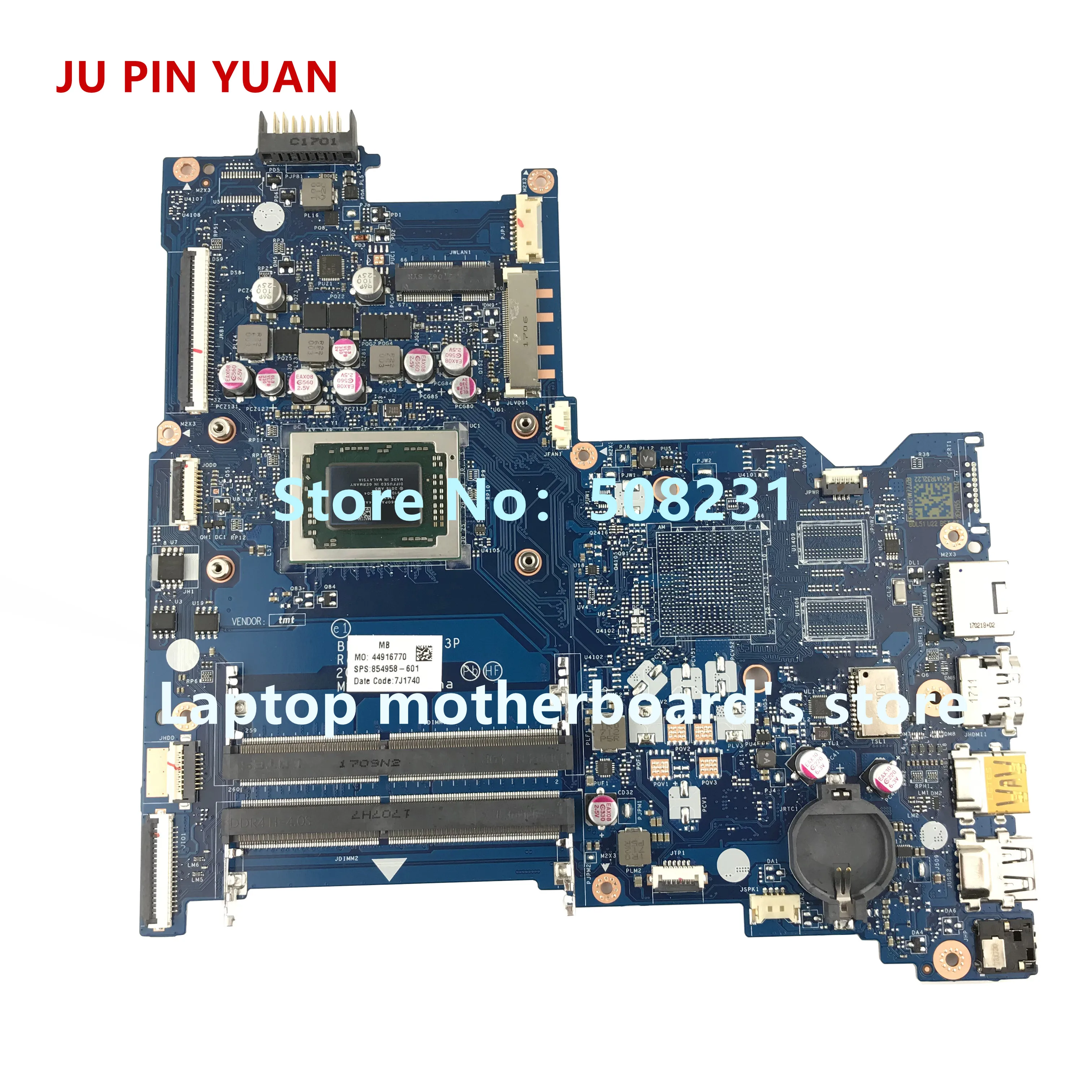 JU PIN YUAN 854958 601 501 001 стандартная материнская плата для ноутбука HP 15 BA 15Z стандарта