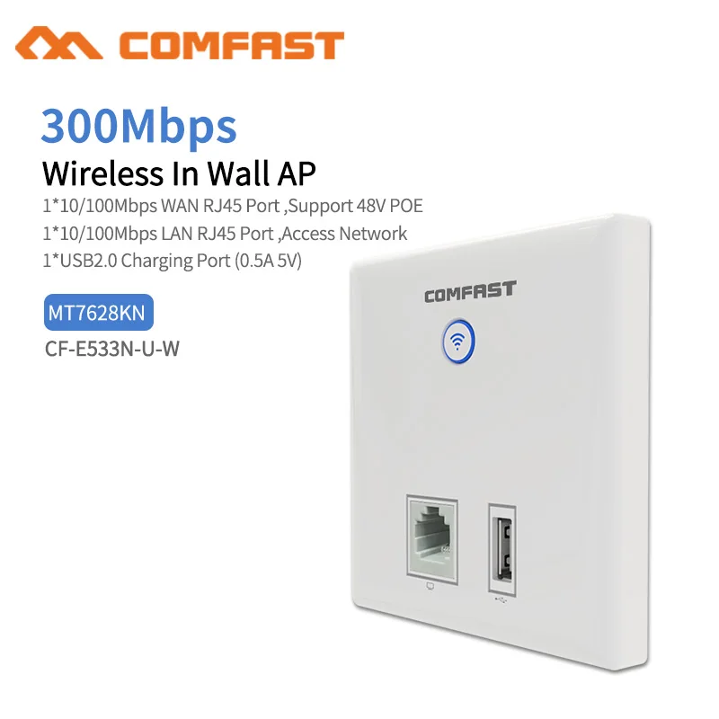 Comfast E533N 300 Мбит/с в стену Ap Точка доступа Wi Fi Беспроводной для отеля проект