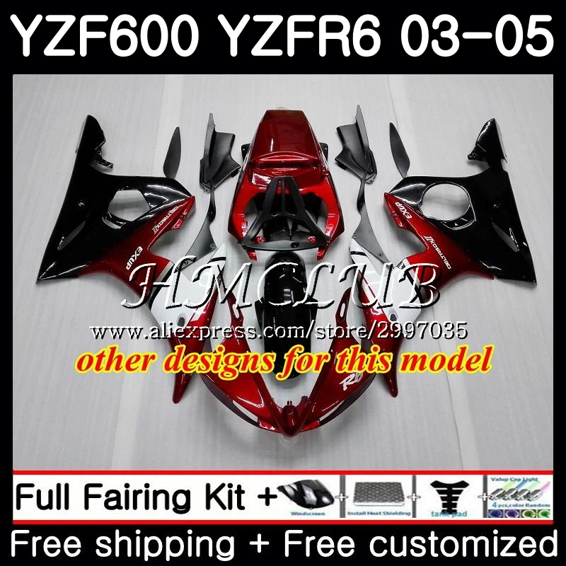 Корпус для YAMAHA YZF-R6 03 04 05 YZF600 YZF R6 2003 2004 2005 14HC.11 600 R 6 YZF-600 YZFR6 обтекатель глянцевый