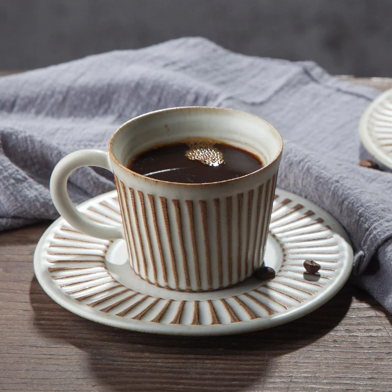 155 мл винтажная керамическая посуда эспрессо Кофейная чашка блюдце все ручная