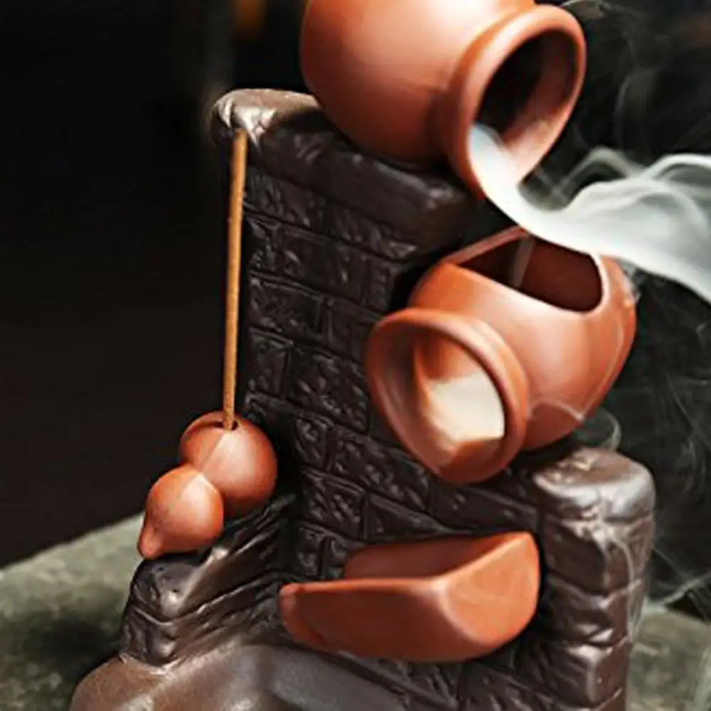 

Retro Ceramic Backflow Incense Burners Traditional Chinese Design Incense Holder Smoke Waterfall Aromatherapy Censer Home Decor