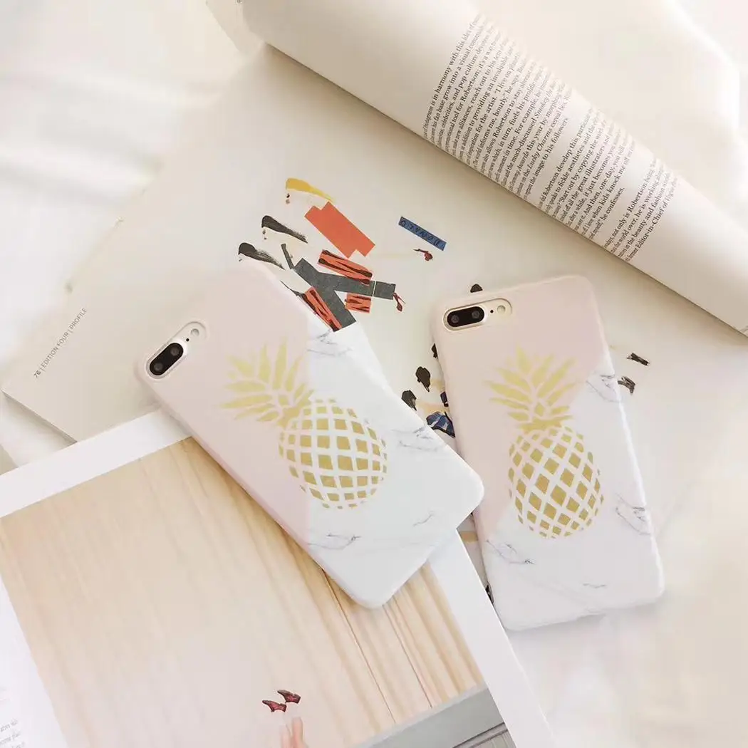 Creative Fashion Pineapple Pattern Anti-fall Phone Case Easy to install and remove. Back Cover Soft For iPhone |