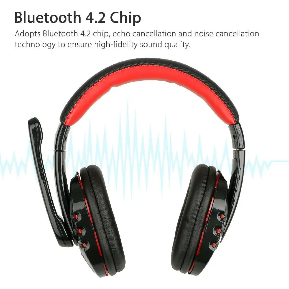 EastVita Беспроводная Bluetooth игровая гарнитура для Xbox PC PS4 с микрофоном и светодиодным