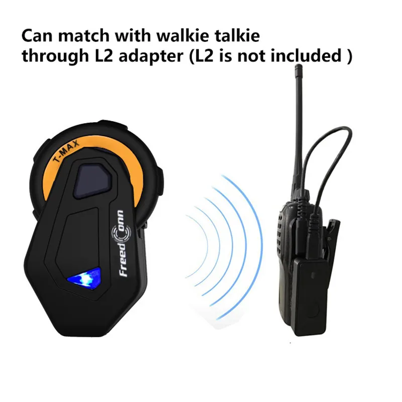 Гарнитура для мотоциклетного шлема Freedconn T Max Bluetooth Интерком 6 динамиков говорящие