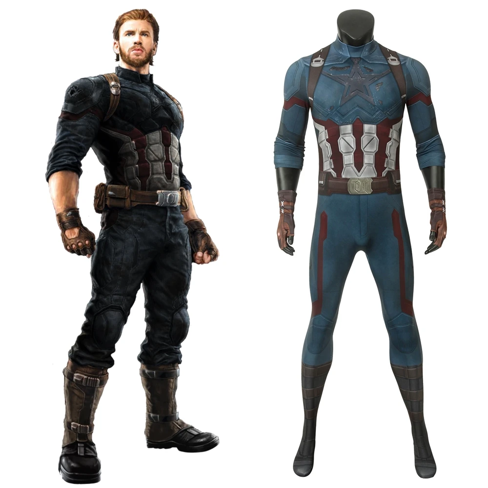 Костюм для косплея Стива Роджерса из фильма Мстители 3 Infinity War Captain America Steve Rogers с 3D