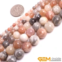 natural multicolor sunstone round beads for jewelry making strand 15 diy bracelet necklace jewelry bead 4mm 6mm 8mm 10mm 12mm