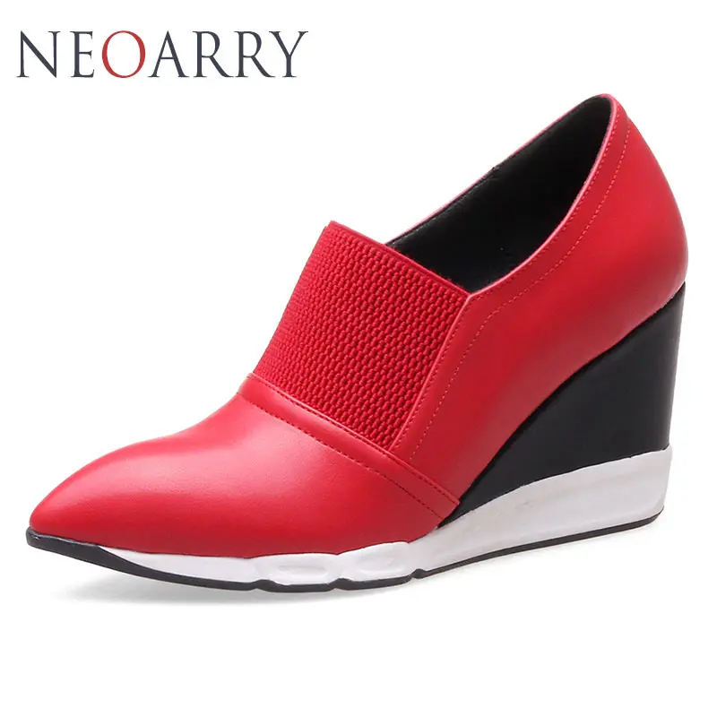 Neoarry Women Platform Oxfords High Wedges Heels Shoes Casual Slip On Pointed Toe Brand Female Footwear for women Creepers | Обувь