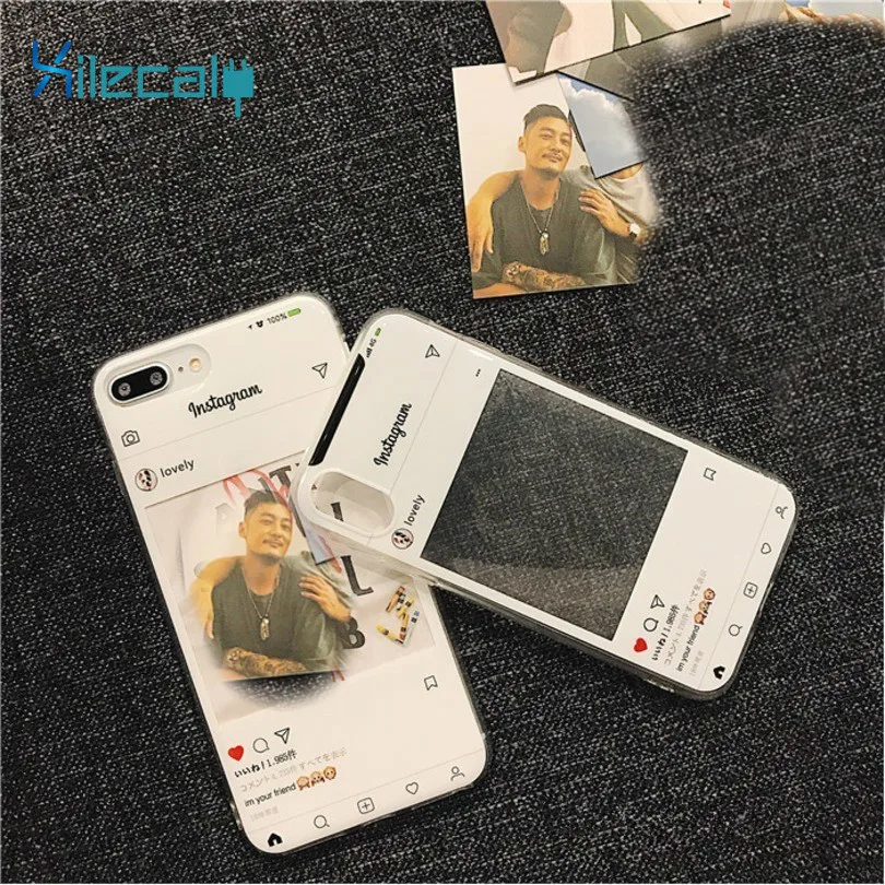 Ins скриншот чехол для телефона iphone XS XR 7 8 Plus TPU мягкий Instagram стиль сменные карты 6 |
